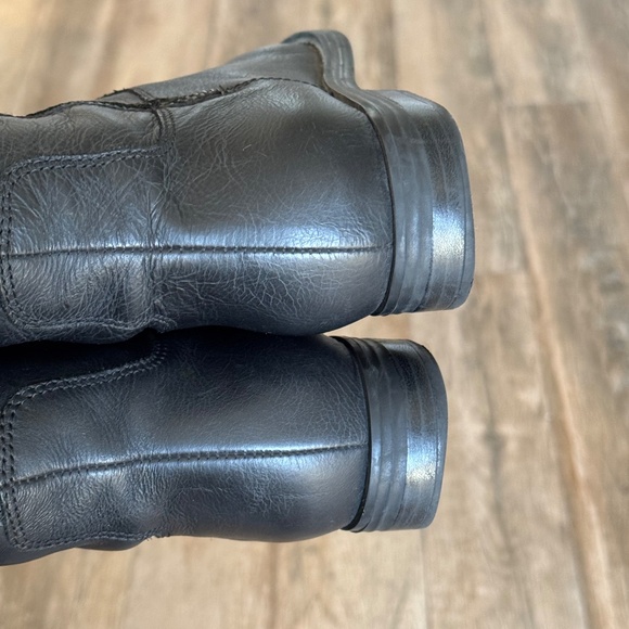 Black Leather Zippered Enzo Boots - Picture 6 of 8